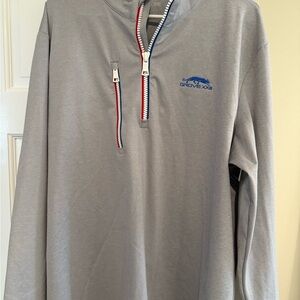 G/FORE Gray Quarter-Zip Pullover with Red, White & Blue Trim